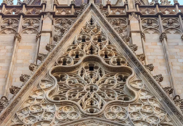 Zdobené Gothic Detail Fasády Tkanivu Katedrála Svatého Kříže Basílica Santa — Stock fotografie