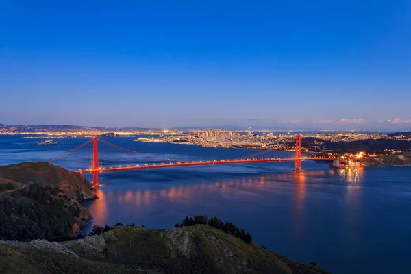 Famoso Golden Gate Bridge Vista Dai Promontori Marin Tramonto — Foto Stock