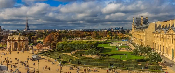 Paris Frankrijk Oktober 2013 Panorama Van Parijs Stadsgezicht Met Tuin — Stockfoto