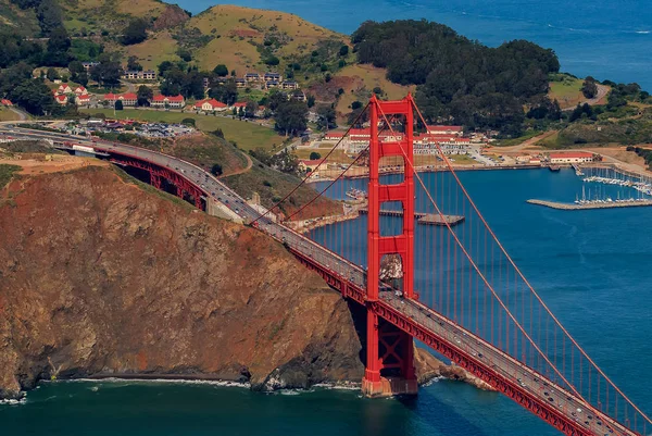 Veduta Aerea Della Torre Nord Del Golden Gate Bridge Sausalito — Foto Stock