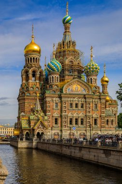 Süslü kilise Savior dökülen kan veya katedral diriliş, İsa'nın Saint Petersburg, Rusya