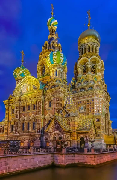 Ornate exterior of Church of Savior on Spilled Blood or Cathedra — Stock Photo, Image