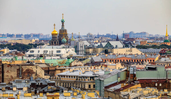 City skyline with the Church of Savior on Spilled Blood from the
