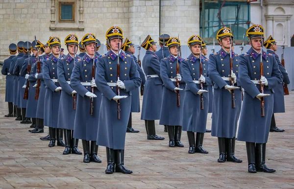 Москва Росія Жовтня 2015 Зміна Церемоній Президентської Гвардії Кремлівському Комплексі — стокове фото