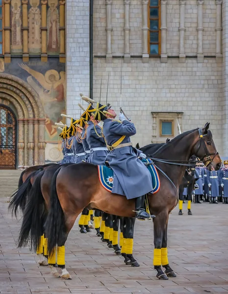 Moskou Rusland Oktober 2015 Verandering Van Presidentiële Garde Cavalerie Bewakers — Stockfoto