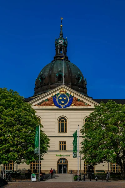 Estocolmo Suécia Agosto 2017 Fachada Pátio Dianteiro Museu Exército Sueco — Fotografia de Stock