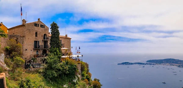 Malerischer Blick Auf Die Mittelmeerküste Und Mittelalterliche Häuser Von Der — Stockfoto