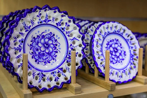 Porto Portugal May 2018 Detail Traditional White Blue Ornate Azulejo — стокове фото