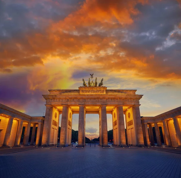 Berliner Brandenburger Tor Brandenburger Tor Bei Sonnenuntergang Deutschland — Stockfoto