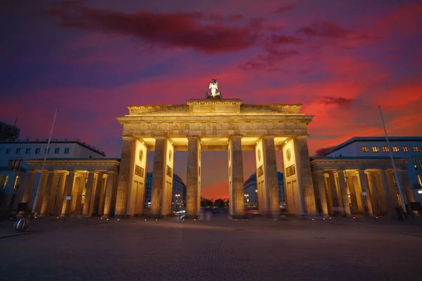 Berlin Brandenburg Tor Brandenburger Tor Vid Solnedgången Tyskland — Stockfoto