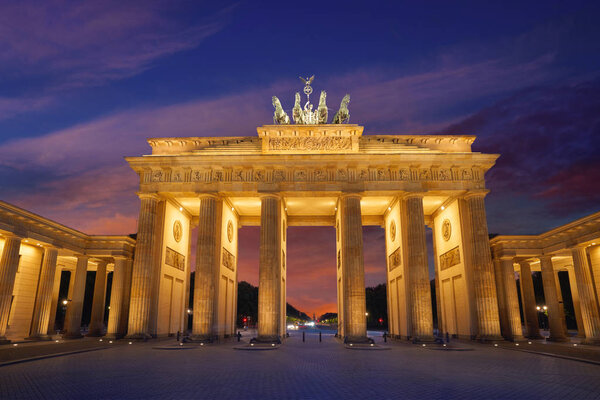 Berlin Brandenburg Gate Brandenburger Tor at sunset in Germany