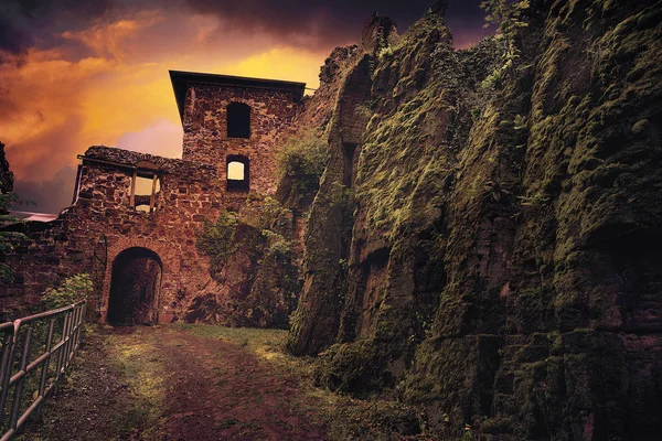 Ruínas Burg Hohnstein Harz Neustadt Alemanha — Fotografia de Stock