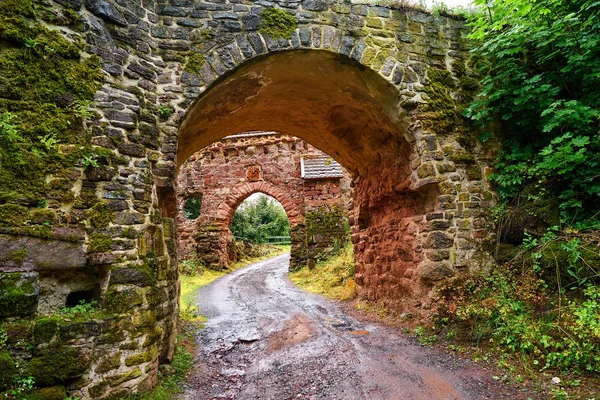 Burg Hohnstein Ruínas Arco Entrada Harz Neustadt Alemanha — Fotografia de Stock