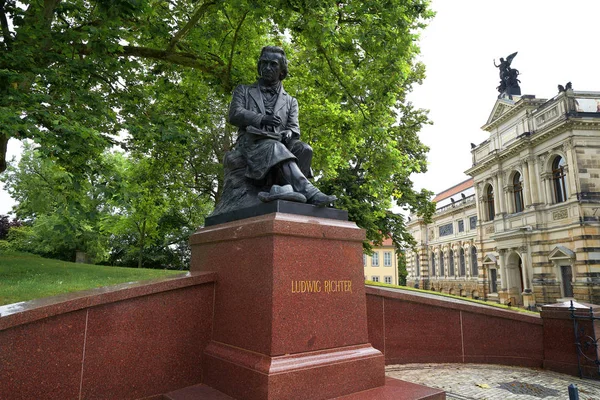 Ludwig Richter Denkmal Pomník Drážďanech Německu — Stock fotografie