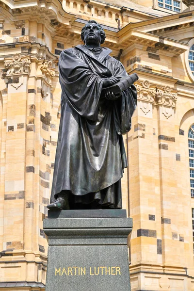 Martin Luther Pomník Poblíž Frauenkirche Drážďanech Německo — Stock fotografie