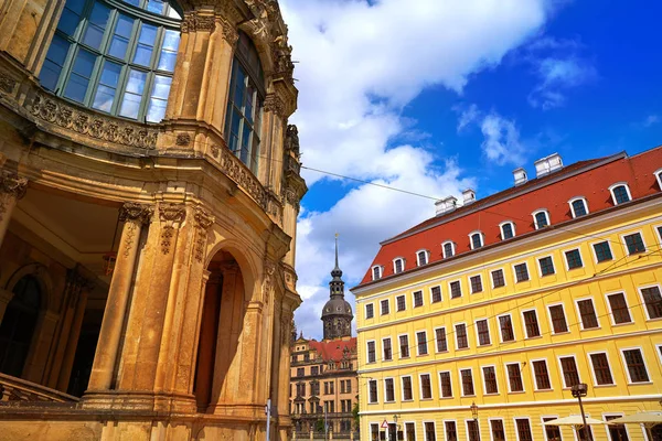 Dresden Gevels Straat Buurt Van Zwinger Duitsland — Stockfoto