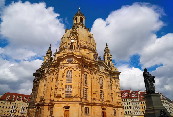 Frauenkirche Δρέσδης Λουθηρανική Εκκλησία Στην Σαξονία Της Γερμανίας — Φωτογραφία Αρχείου