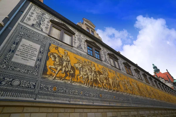 Πομπή Των Πριγκίπων Τοιχογραφία Στην Εξωτερική Της Γερμανίας Dresdenn Stallhof — Φωτογραφία Αρχείου