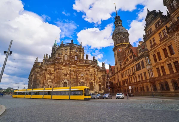 Edifícios Dresden Residenzschloss Hofkirche Alemanha — Fotografia de Stock