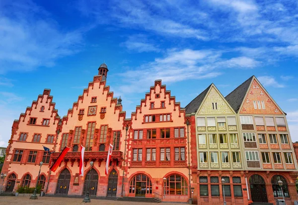 Frankfurt Romerberg Plein Oude Historische Centrum Van Stad Duitsland — Stockfoto