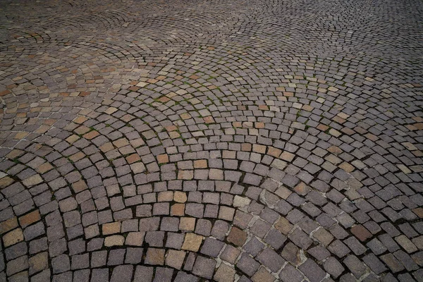 Pavimentazione Pavimentazione Pavimentazione Pavimentazione Pavimentazione Stradale Ciottoli Francoforte Germania — Foto Stock