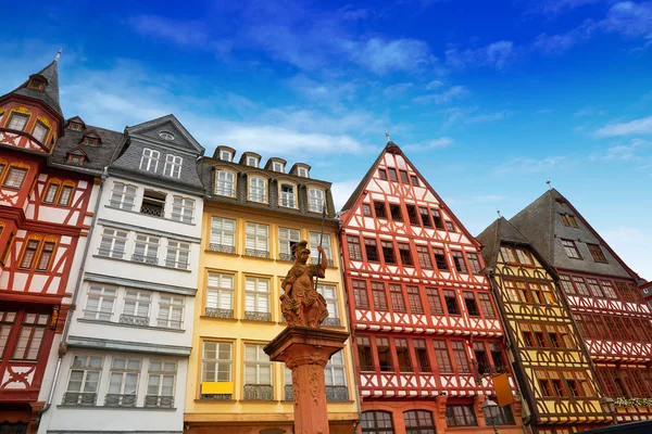 Frankfurt Plaza Romerberg Centro Histórico Ciudad Vieja Alemania — Foto de Stock