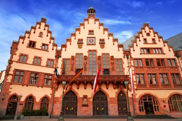 Frankfurt Romerberg Square Old City Historic Center Germany — Stock Photo, Image