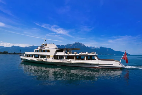 Leman Genève Sjön Båt Schweiz Swiss — Stockfoto