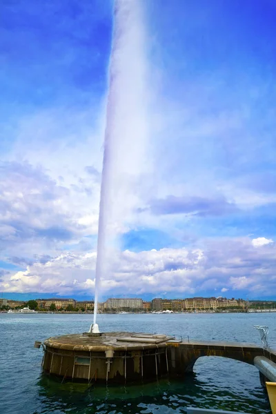 Geneva Geneve Lake Water Jet Eau Switzerland Swiss Leman — Stock Photo, Image