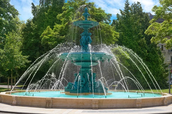 English Garden Fountain Geneve Geneva Switzerland Swiss — Stock Photo, Image