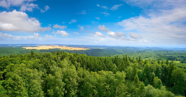 Harz mountains aerial view in Germany