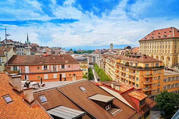 Stad Lausanne Zwitserland Zwitserse Luchtfoto — Stockfoto