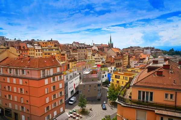 Lausana Ciudad Suiza Aérea Suiza — Foto de Stock