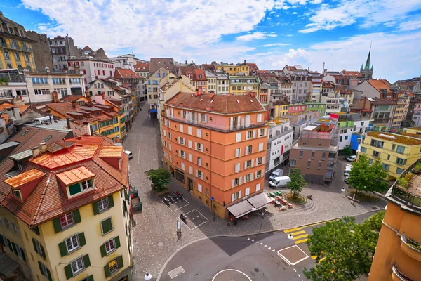 Lausanne Cidade Suíça Vista Aérea Suíça — Fotografia de Stock