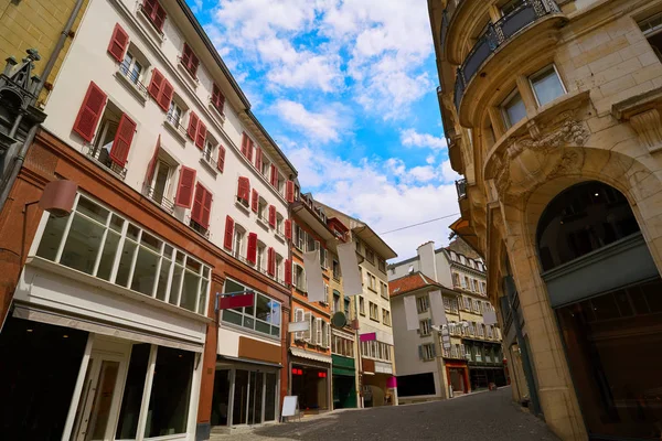 Lausanne Rue Bourg Street Switzerland Swiss — Stock Photo, Image