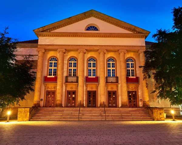 Teatro Nordhausen Noite Harz Thuringia Alemanha — Fotografia de Stock