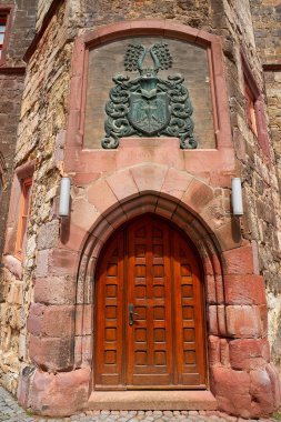 Stadt Nordhausen Rathaus kapısı Thüringen Almanya 'da