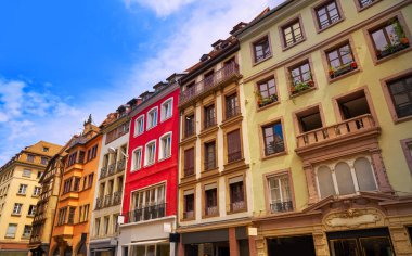 Alsace Fransa Strasbourg şehir cadde cephe