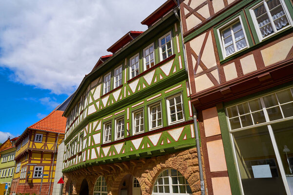 Nordhausen downtown facades in Harz Thuringia of Germany