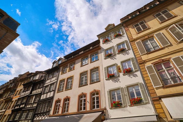 Strasbourg city facades in Alsace France