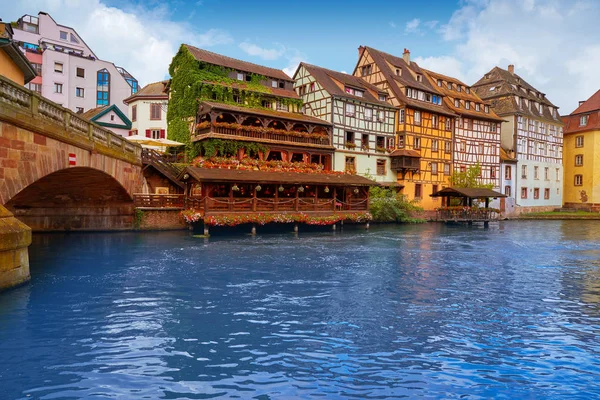 Strasbourg Petite France Elsace Half Timbered Houses — стоковое фото