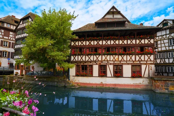 Strasbourg Petite France Elsace Half Timbered Houses — стоковое фото