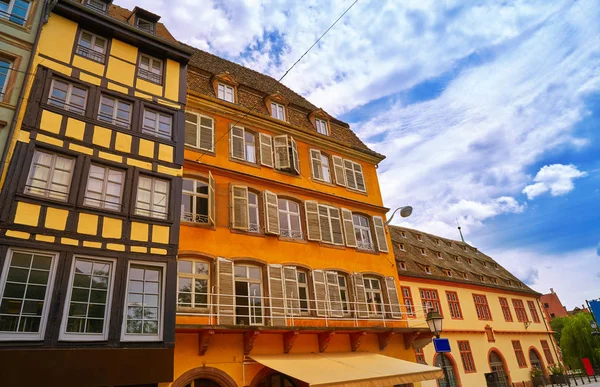 Strasbourg Downtown Street Facades Alsace France — Stock Photo, Image