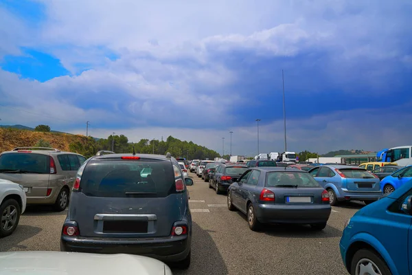 Embarras Avec Voitures Arrêtées Espagne — Photo