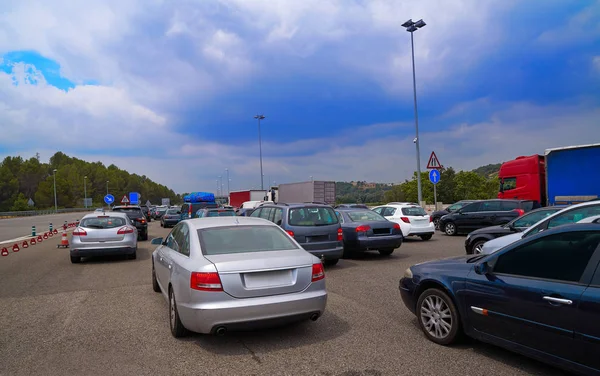 Traffic Jam Met Gestopt Auto Spanje — Stockfoto