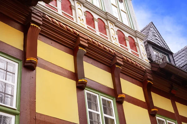Wernigerode facades in Harz Germany at Saxony Anhalt — Stock Image Wernigerode Facades Harz Germany Saxony Anhalt Stock Image