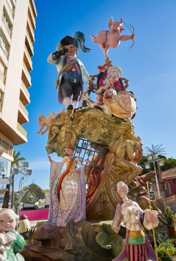 İspanya Valencia popüler festivalinde için Fallas tonlar
