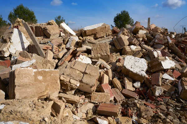 Debris Destroyed House Bricks Spain — Stock Photo, Image