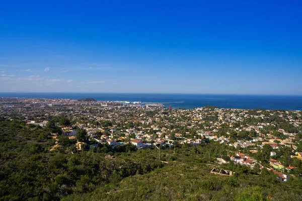 Denia Skyline Blick Vom Berg Montgo Alicante Mittelmeer — Stockfoto