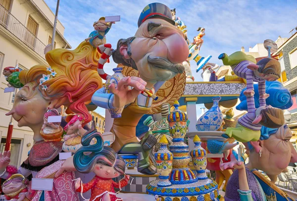 Figuras Fallas Fiesta Popular Valenciana España — Foto de Stock